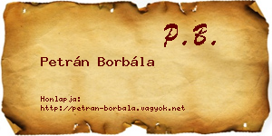 Petrán Borbála névjegykártya