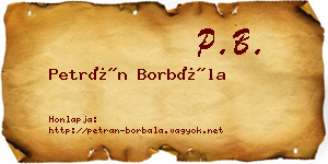 Petrán Borbála névjegykártya