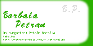 borbala petran business card