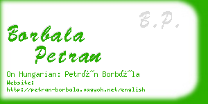 borbala petran business card